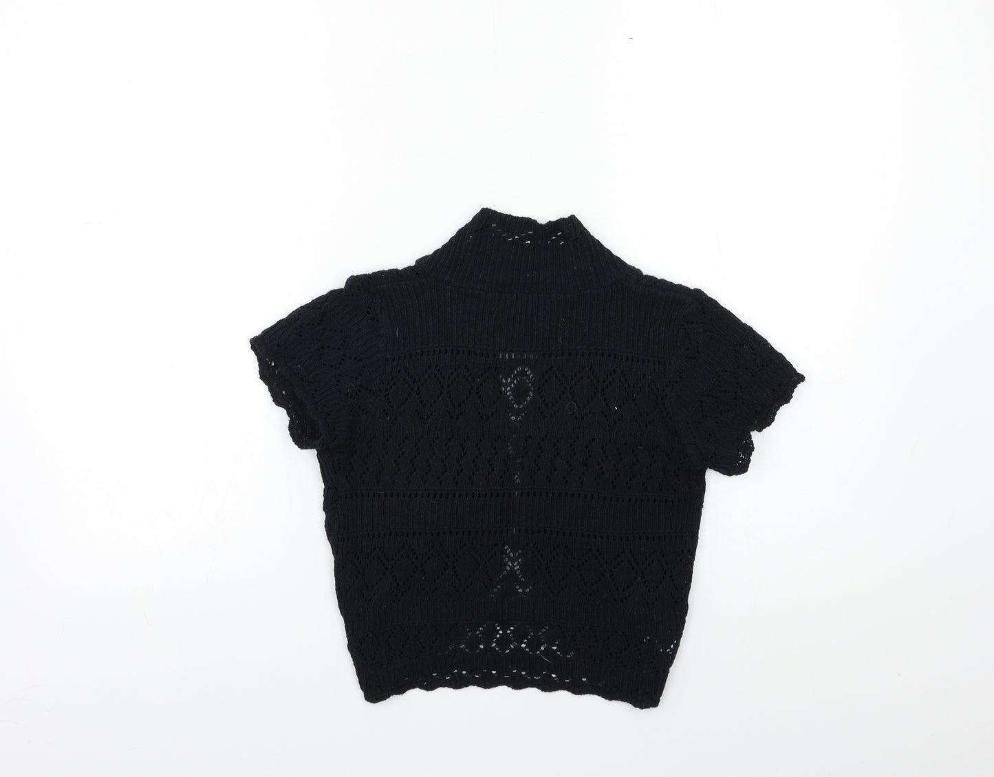 New Image Womens Black  Knit Cardigan Jumper Size 8