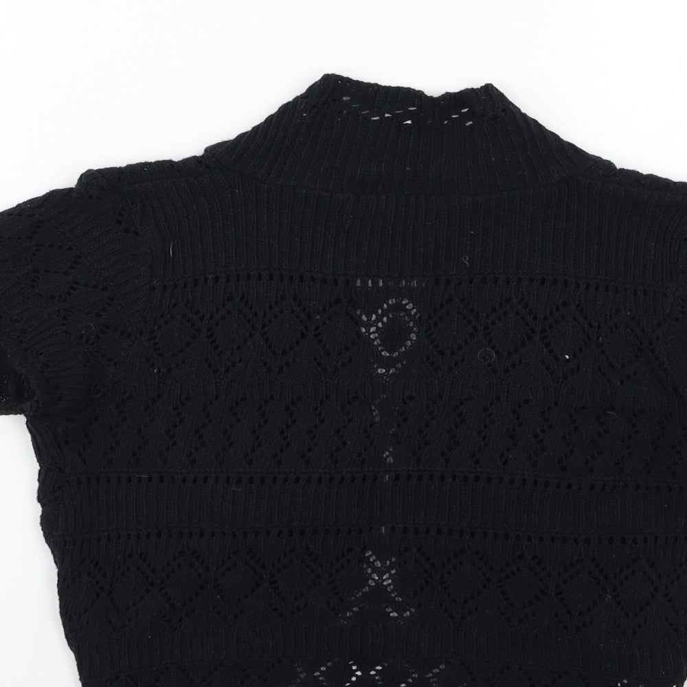 New Image Womens Black  Knit Cardigan Jumper Size 8