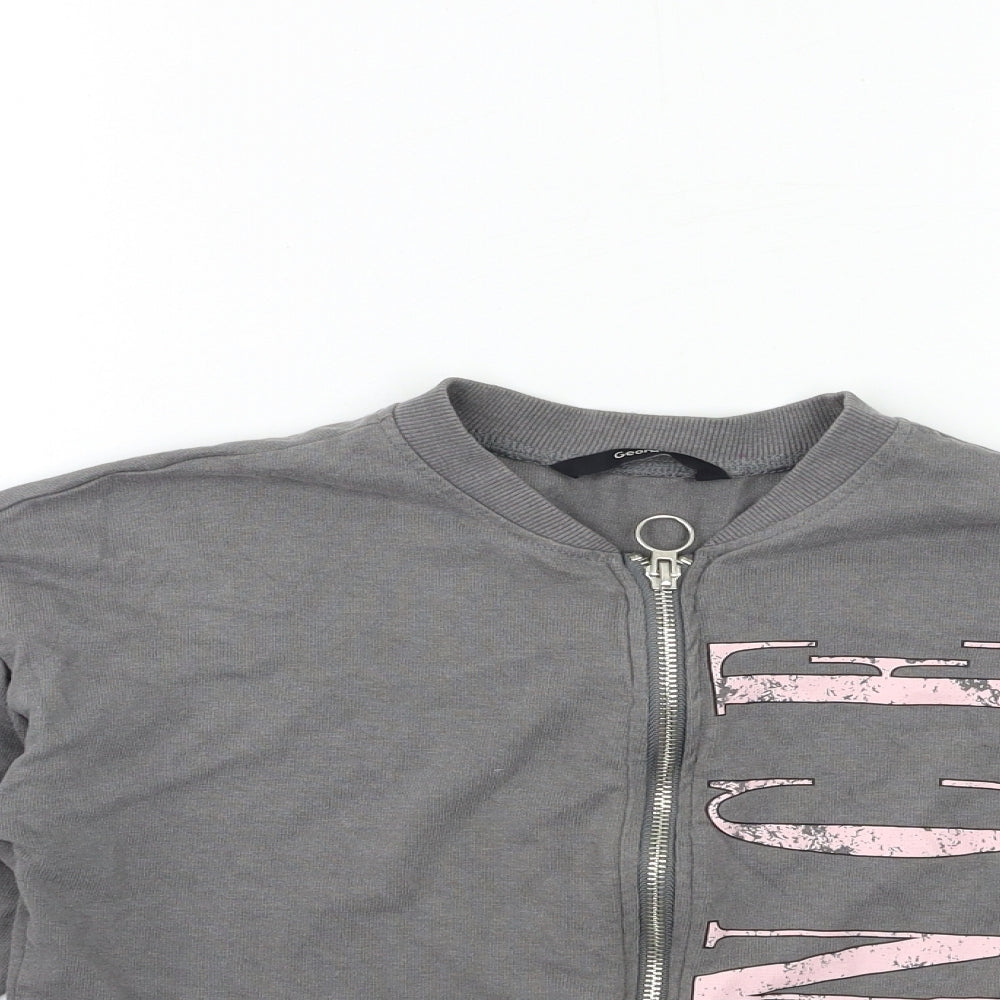 George Girls Grey   Full Zip Sweatshirt Size 11-12 Years