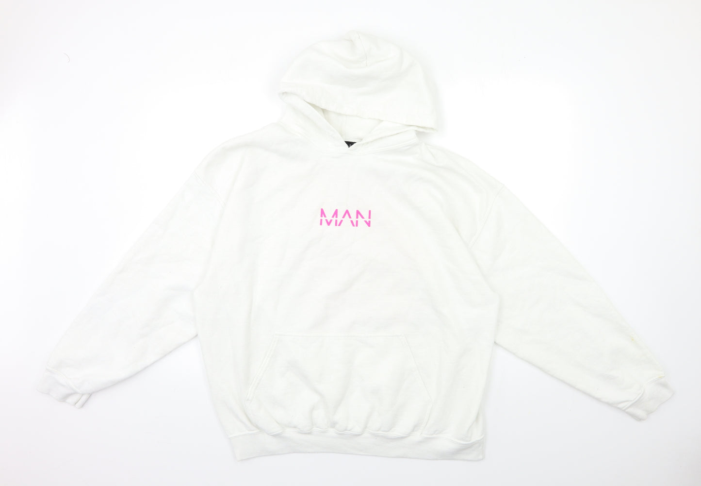 Boohoo Mens White   Pullover Hoodie Size M
