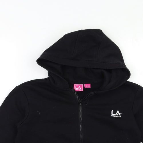 LA Gear Girls Black   Full Zip Hoodie Size 13 Years