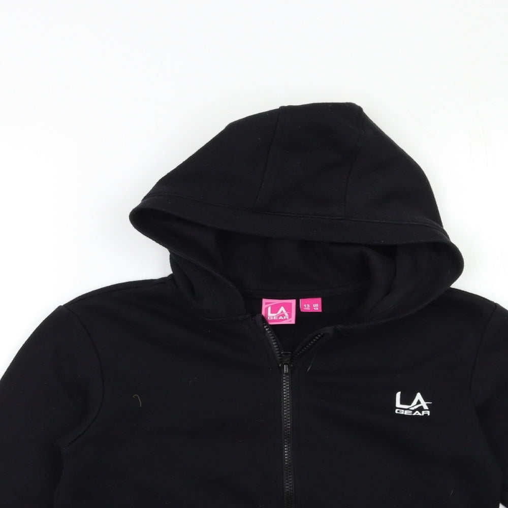 LA Gear Girls Black   Full Zip Hoodie Size 13 Years