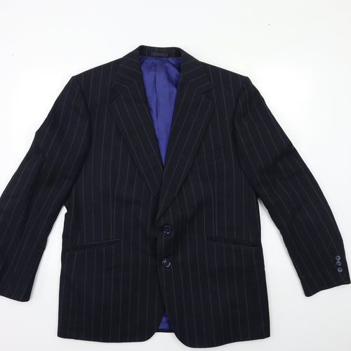 Preworn Mens Blue Striped  Jacket Suit Jacket Size 42