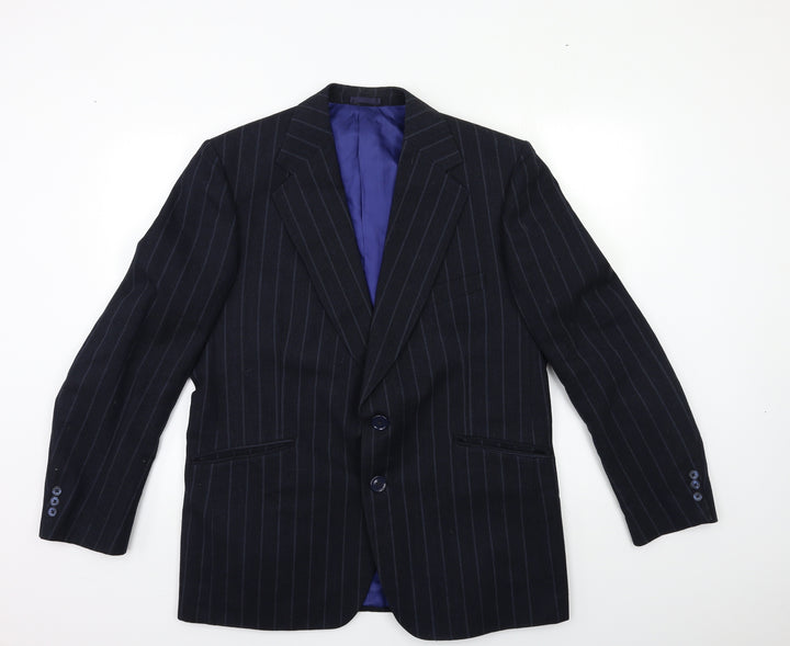 Preworn Mens Blue Striped Jacket Suit Jacket Size 42