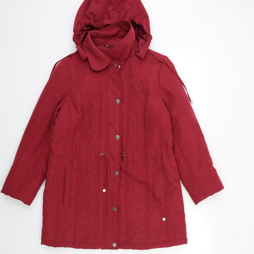 Bonmarché Womens Red   Overcoat Coat Size 10