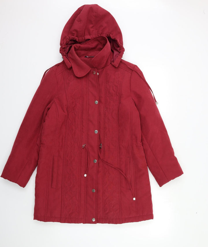 Bonmarché Womens Red Overcoat Coat Size 10