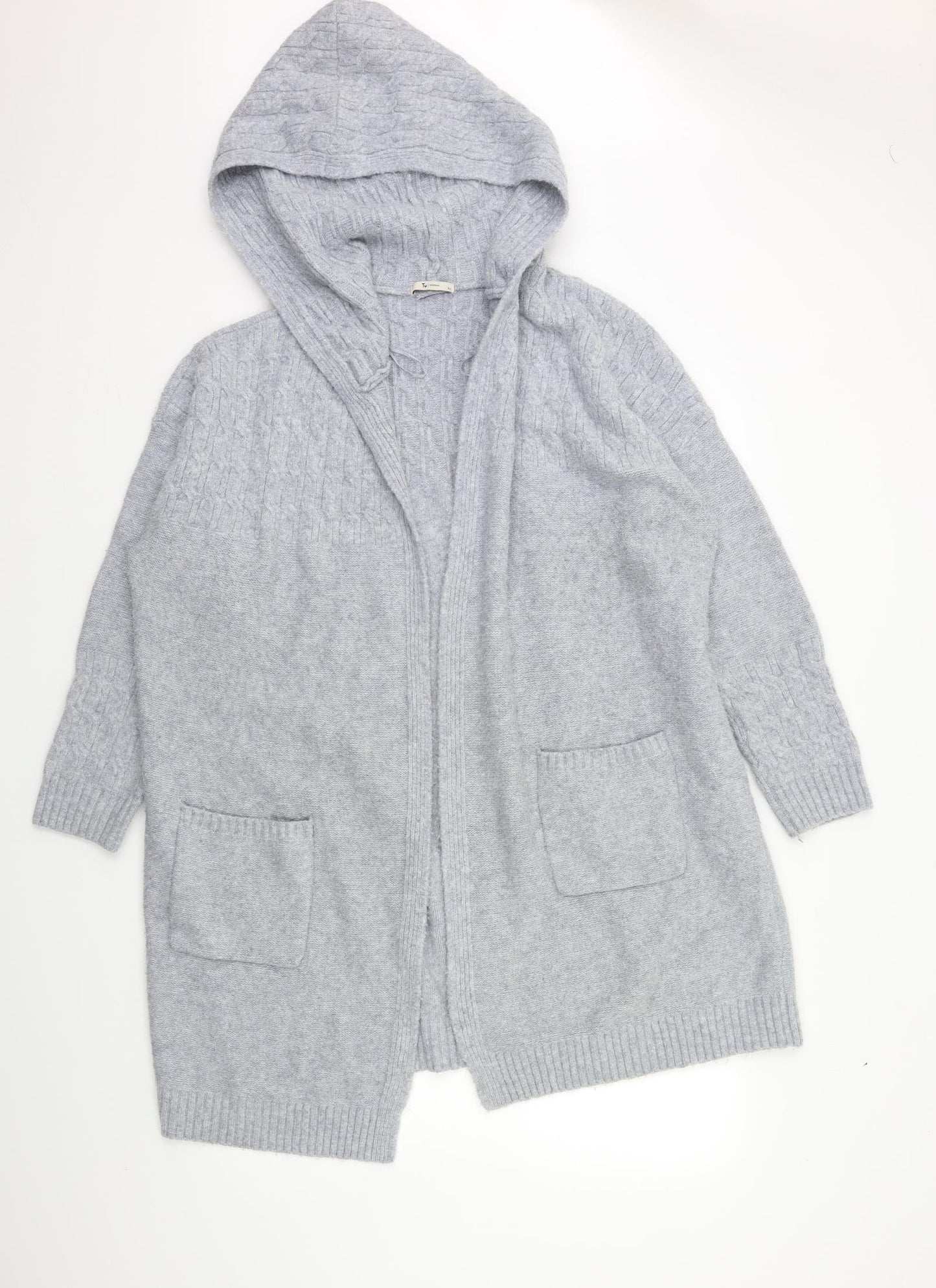 TU Womens Grey  Knit Cardigan Jumper Size XL