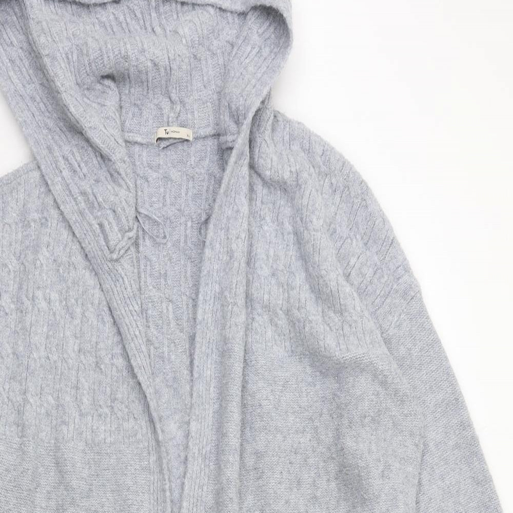 TU Womens Grey  Knit Cardigan Jumper Size XL