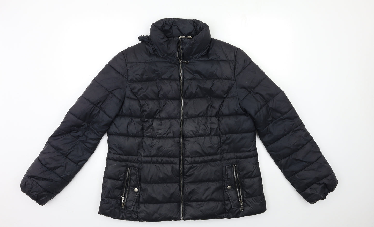 Marks and Spencer Womens Black   Puffer Jacket Coat Size 14