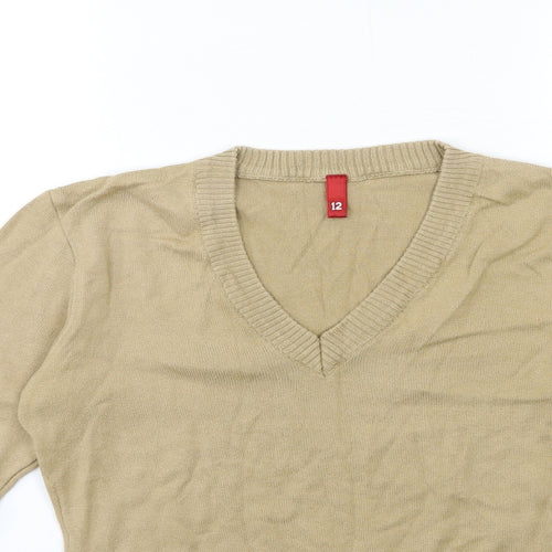 H&M Womens Brown  Knit Pullover Jumper Size 12
