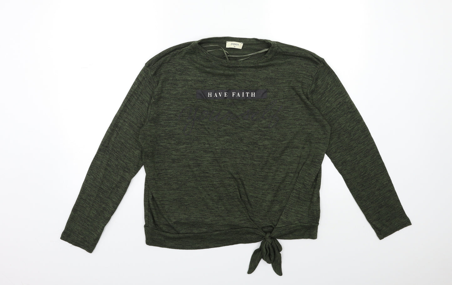 Papaya Womens Green  Knit Pullover Jumper Size 14