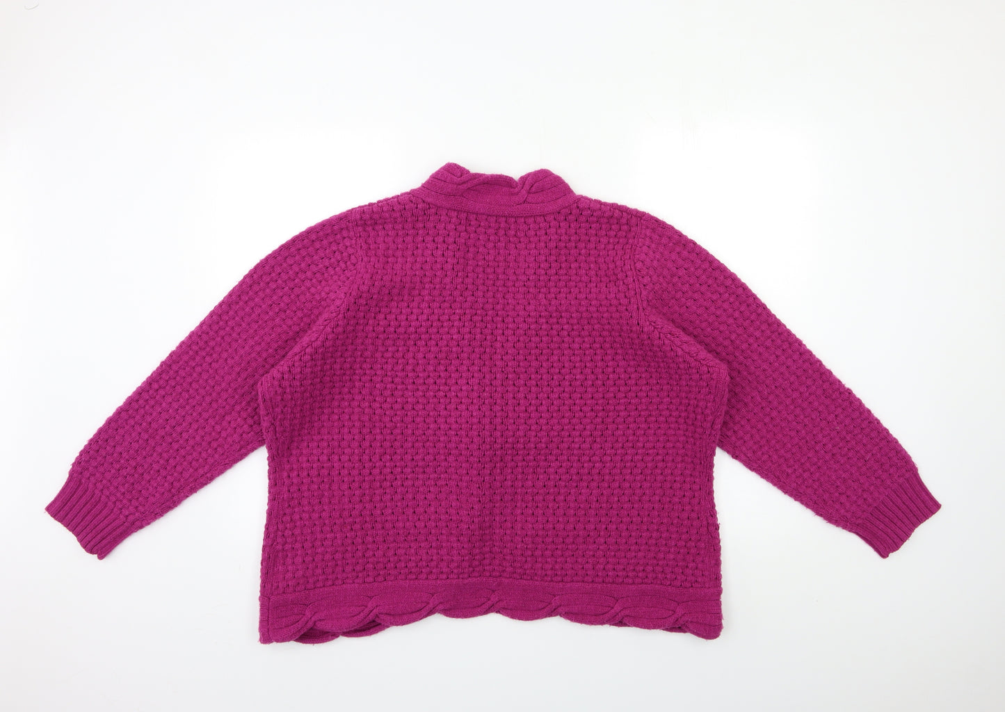 Weird Fish Womens Pink  Knit Cardigan Jumper Size 20