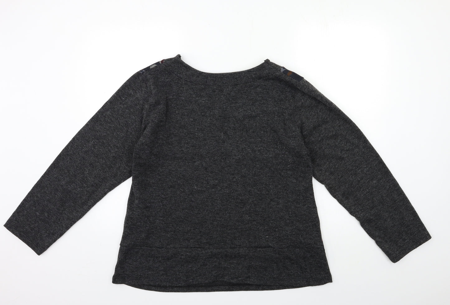 Preworn Womens Grey Floral Knit Pullover Jumper Size 6