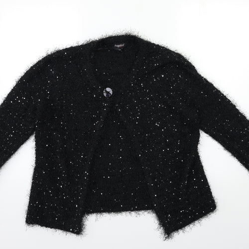 Angelina Womens Black  Knit Cardigan Jumper Size M