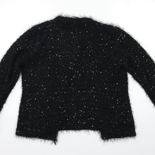 Angelina Womens Black  Knit Cardigan Jumper Size M