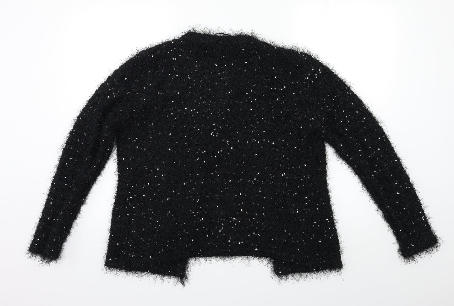 Angelina Womens Black  Knit Cardigan Jumper Size M