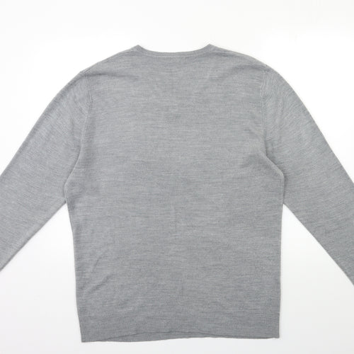 George Mens Grey  Knit Pullover Jumper Size M