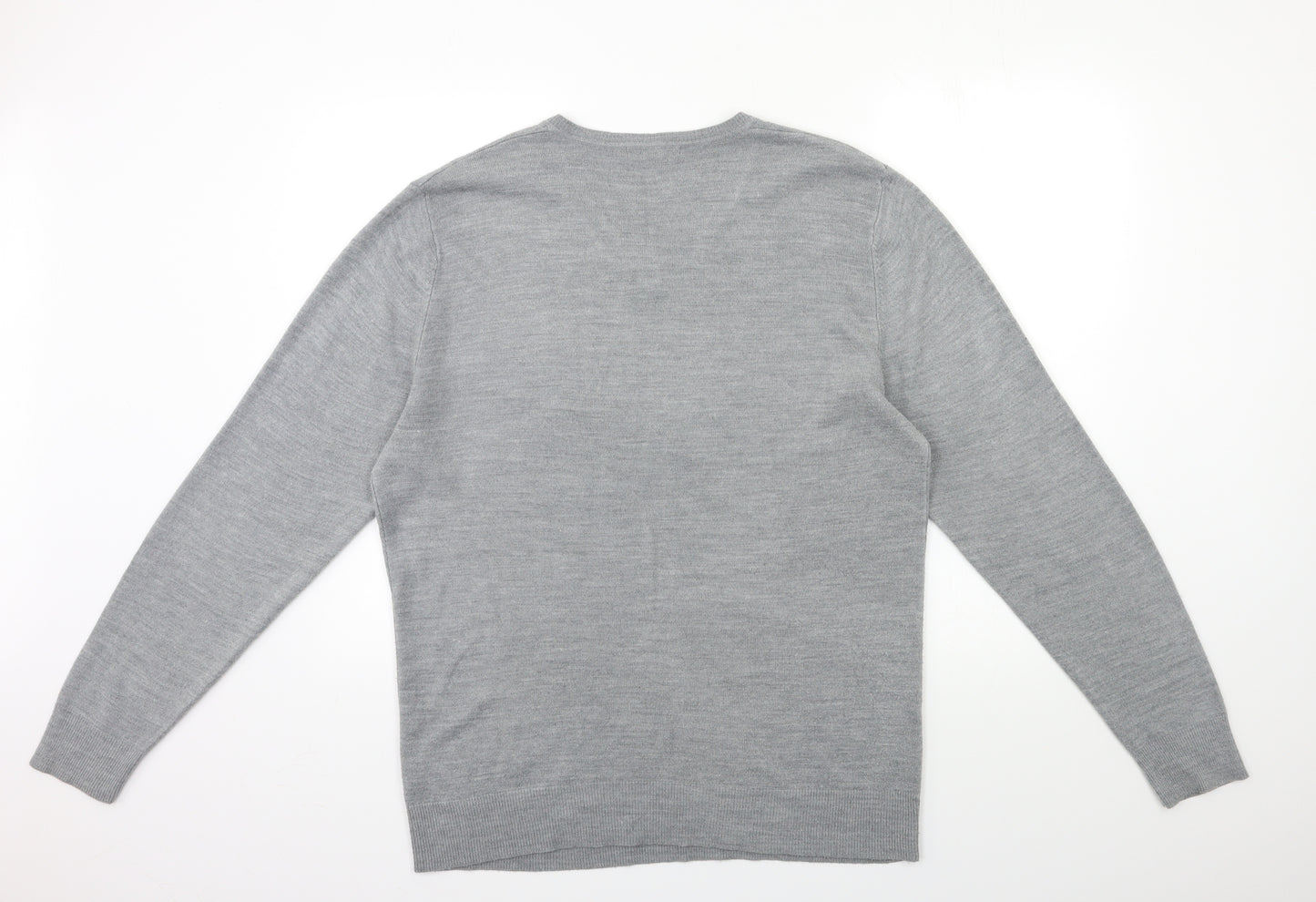 George Mens Grey  Knit Pullover Jumper Size M