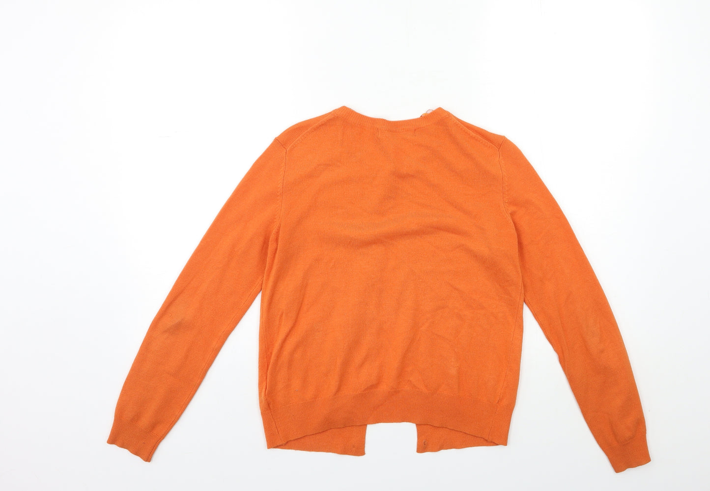 Marks and Spencer Womens Orange  Knit Cardigan Jumper Size 8