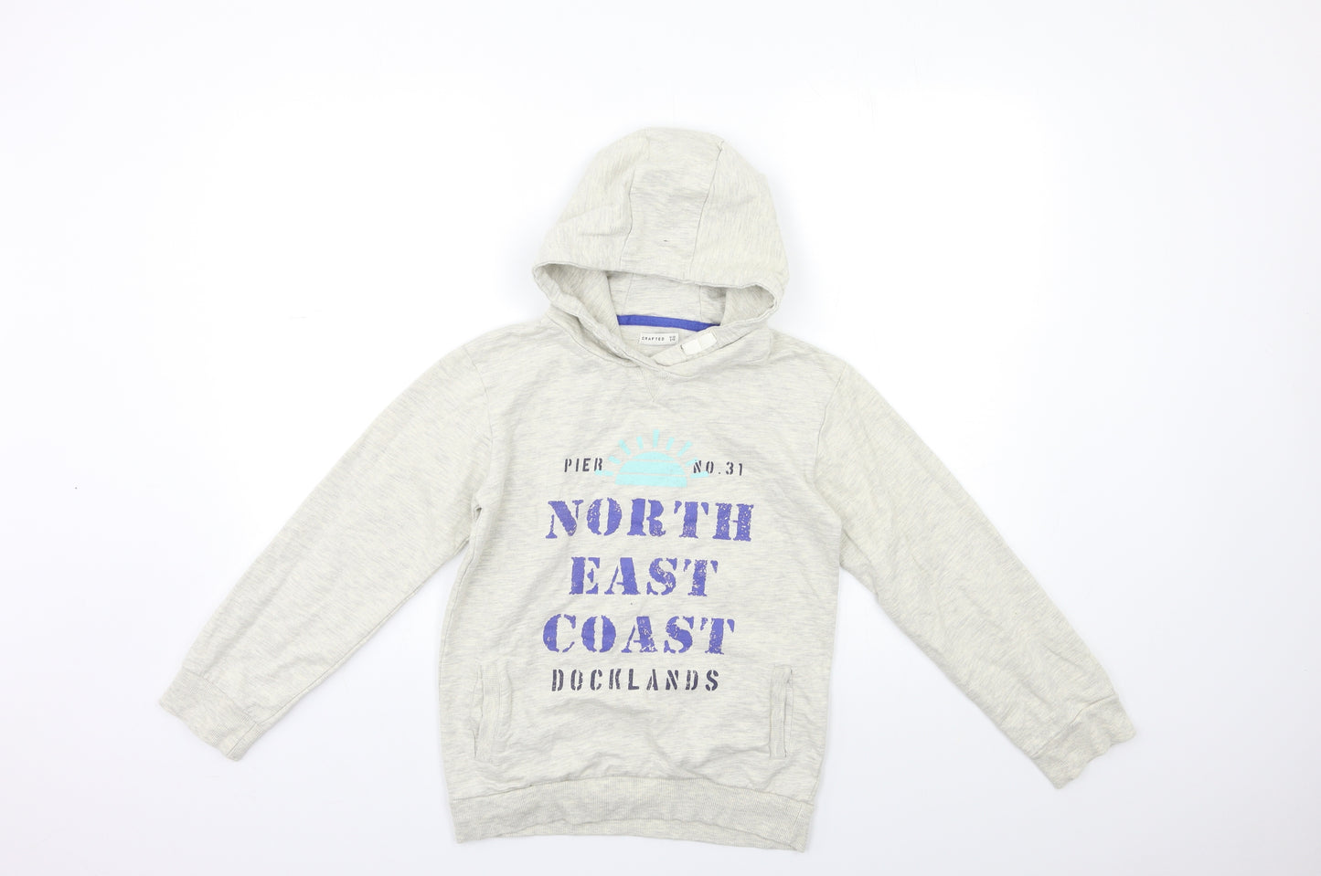 Crafted Boys Grey   Pullover Hoodie Size 11-12 Years