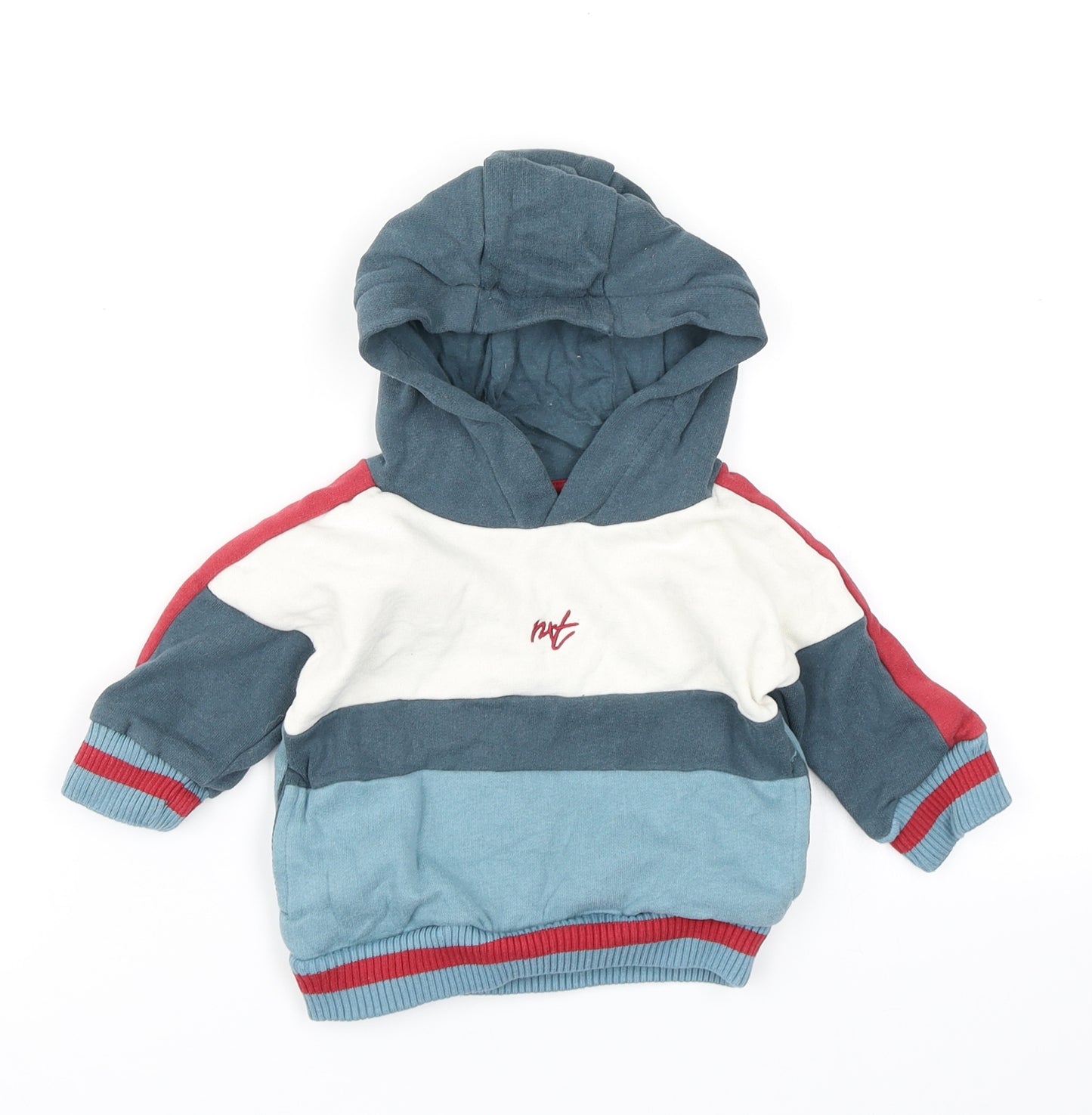 NEXT Boys Blue Colourblock  Pullover T-Shirt Size 3-6 Months  - Hoodie