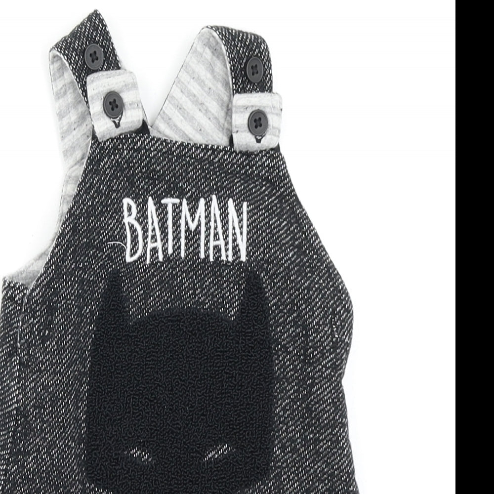 George Boys Black   Dungaree One-Piece Size 0-3 Months  - Batman