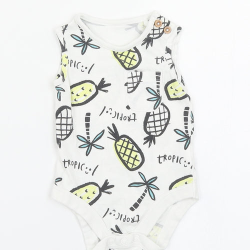 TU Baby White   Romper One-Piece Size 0-3 Months  - Pineapple print