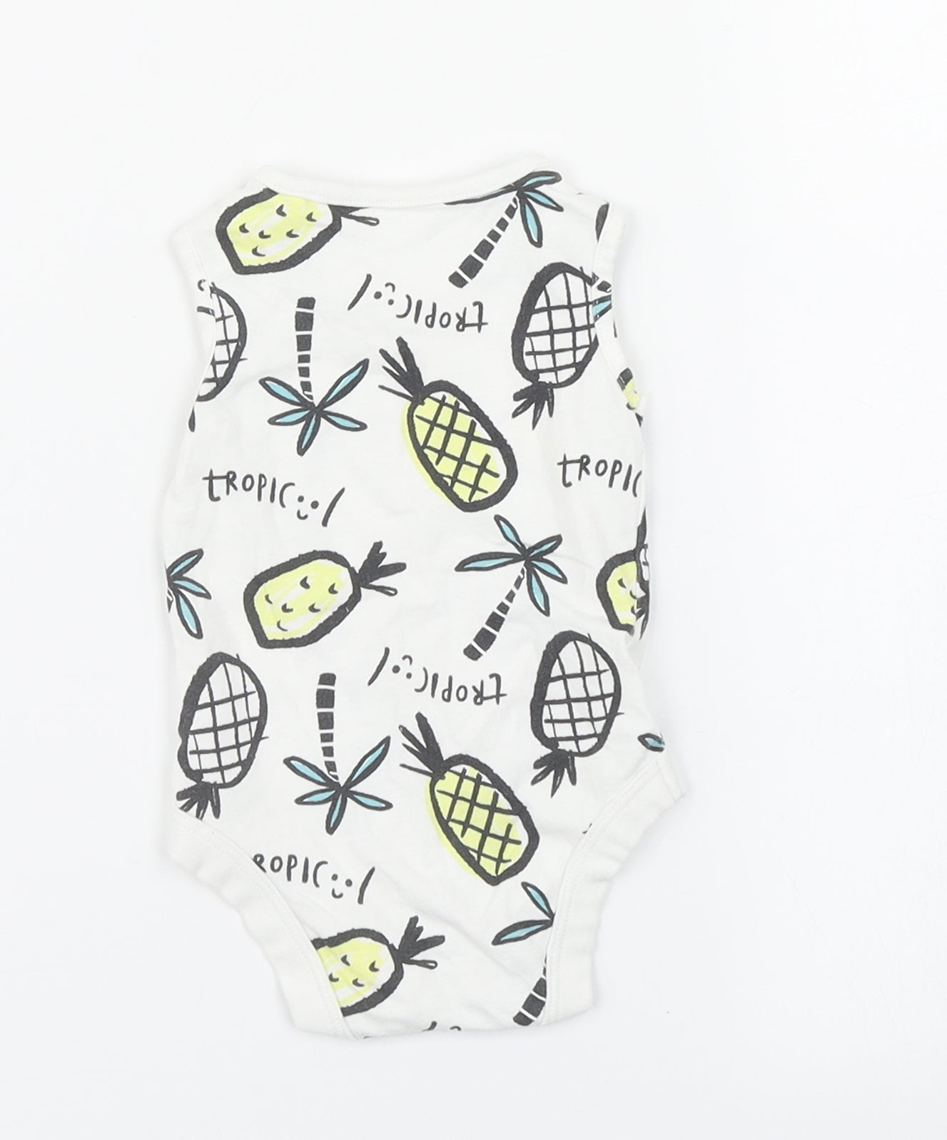 TU Baby White   Romper One-Piece Size 0-3 Months  - Pineapple print