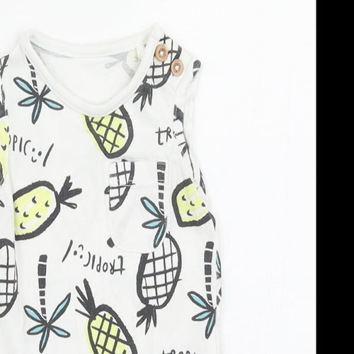 TU Baby White   Romper One-Piece Size 0-3 Months  - Pineapple print