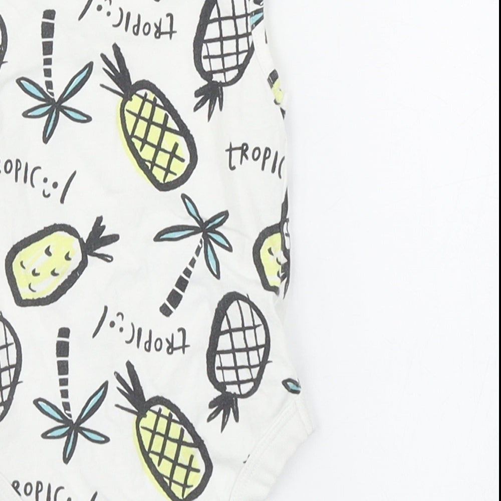 TU Baby White   Romper One-Piece Size 0-3 Months  - Pineapple print