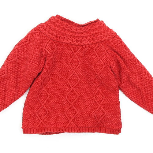 TU Girls Red  Knit Cardigan Jumper Size 9-12 Months