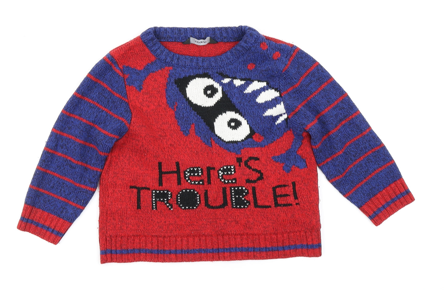 George Boys Blue  Knit Pullover Jumper Size 18-24 Months