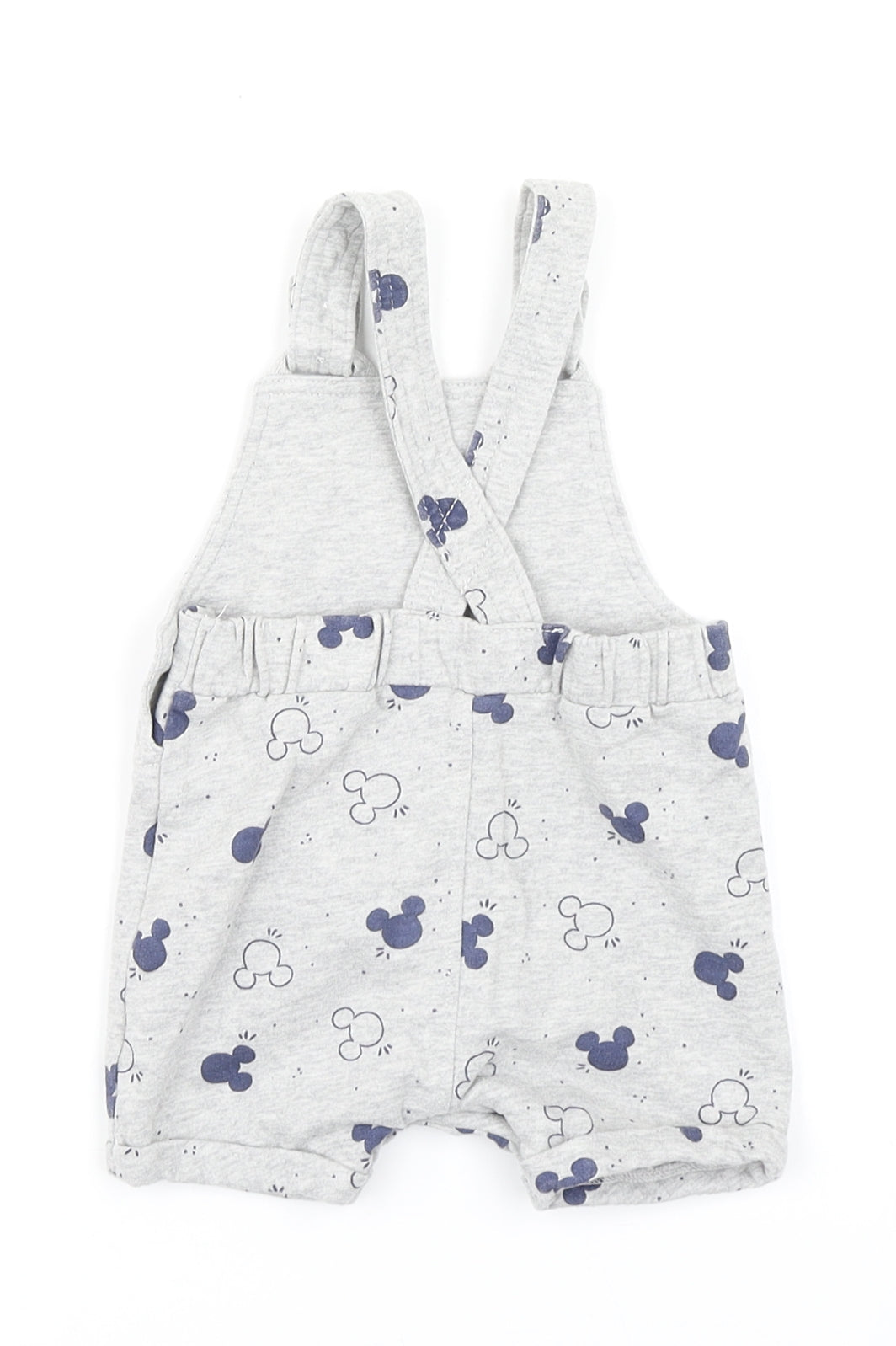 George Boys Grey Spotted  Dungaree One-Piece Size 0-3 Months  - Mickey Mouse