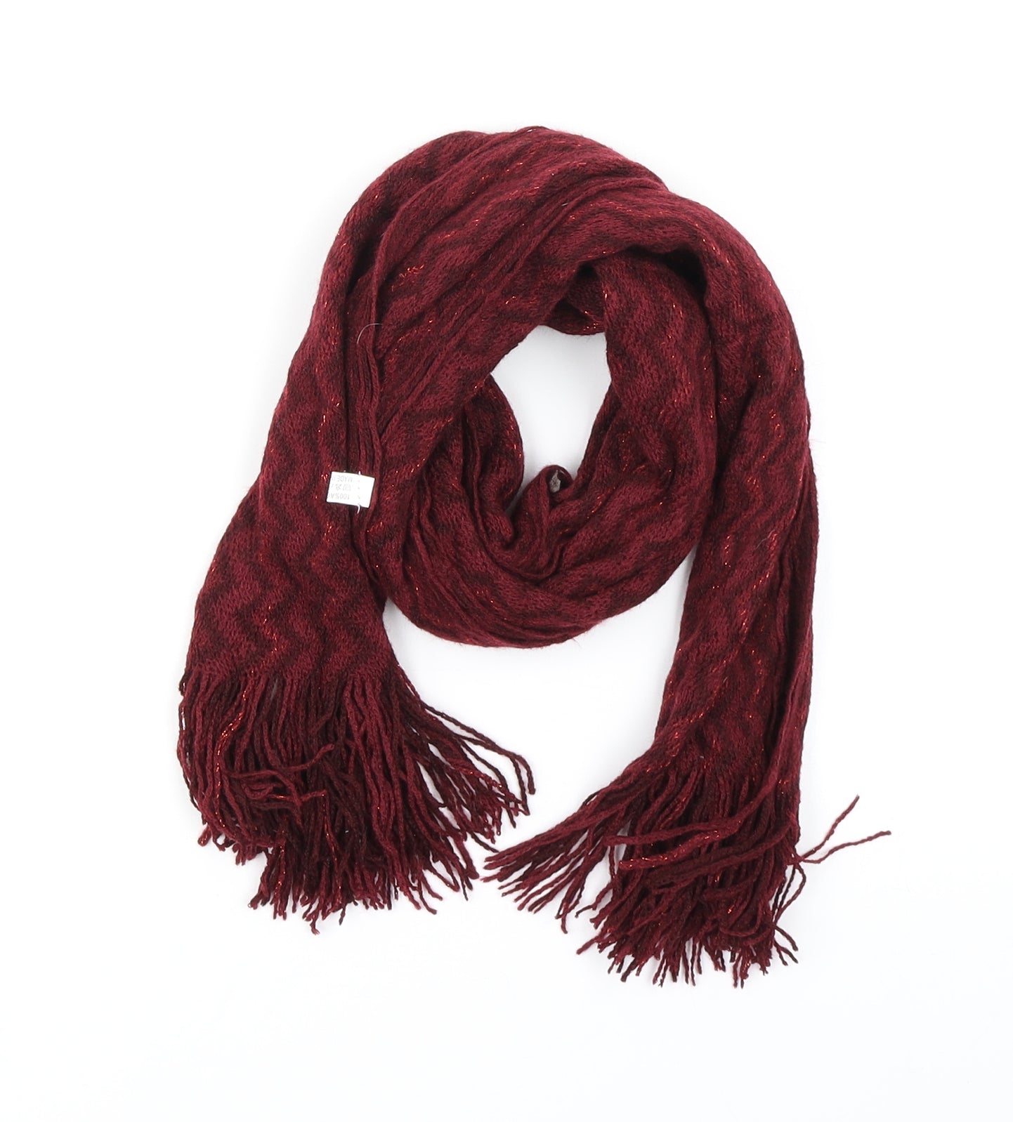 Preworn Womens Red Striped   Scarf