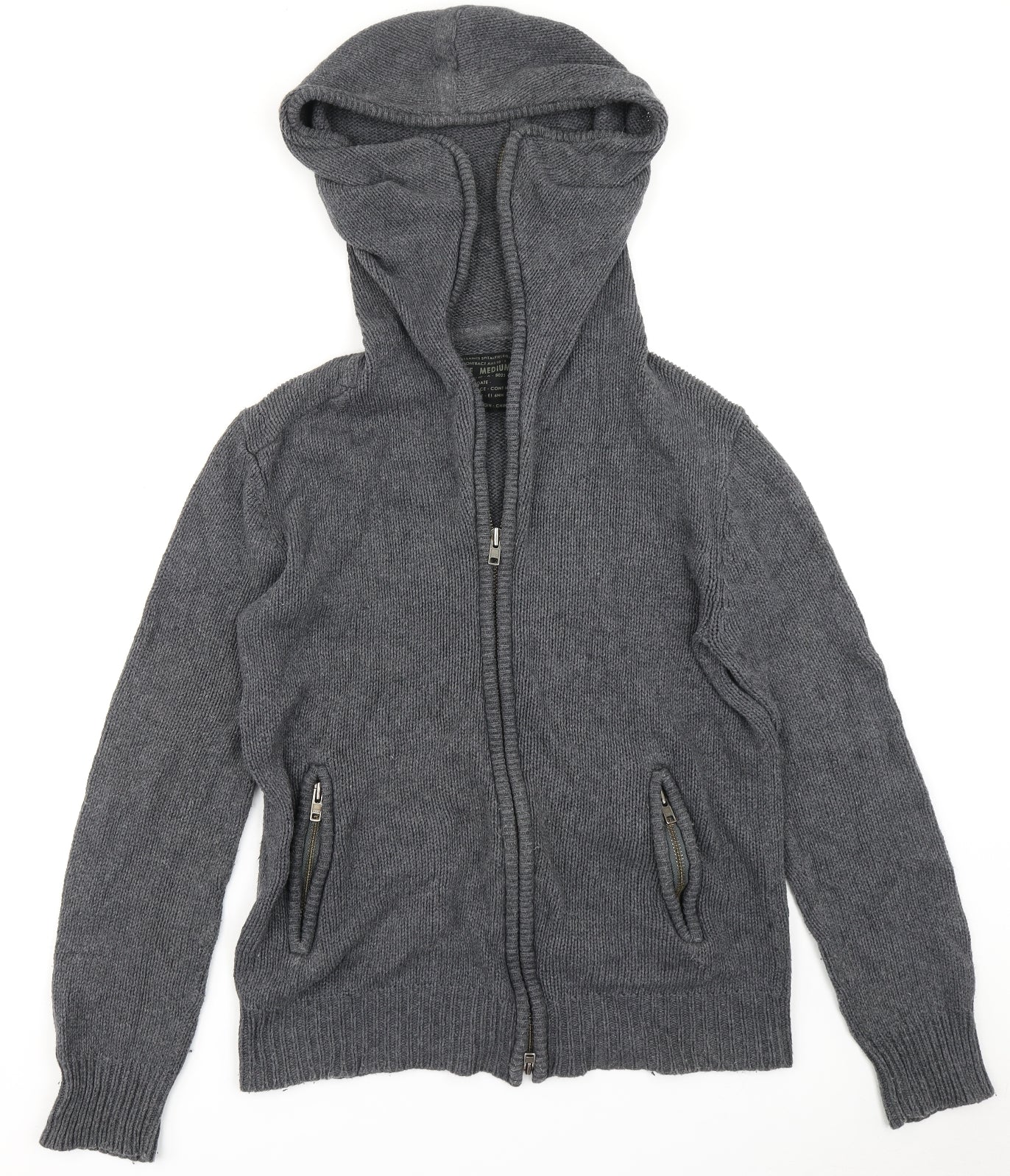 All Saints Mens Grey  Knit Cardigan Jumper Size M