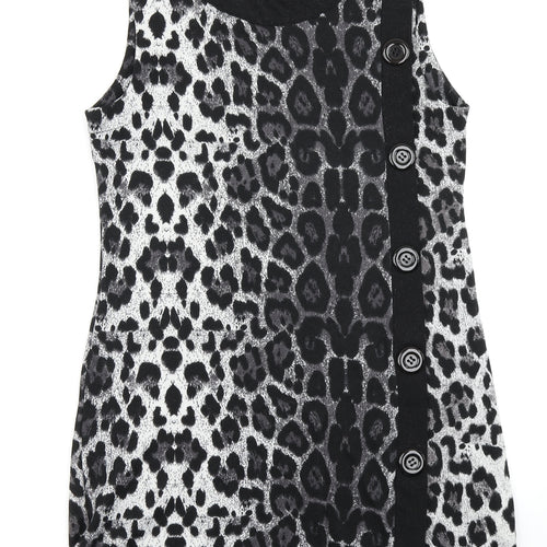 Mandi Womens Grey Animal Print  A-Line  Size 12