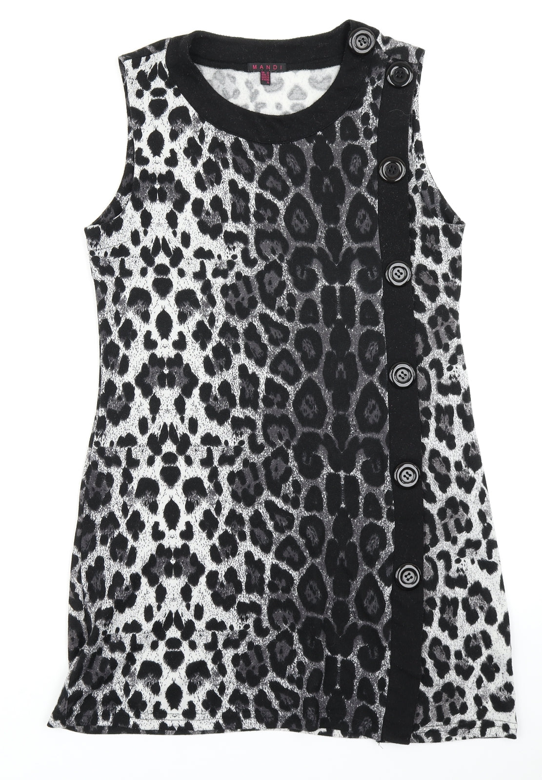 Mandi Womens Grey Animal Print  A-Line  Size 12