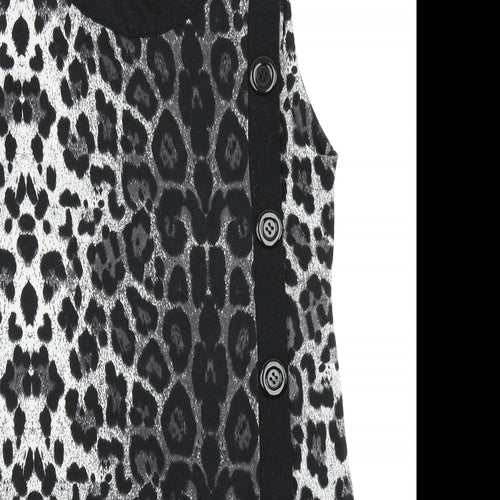 Mandi Womens Grey Animal Print  A-Line  Size 12