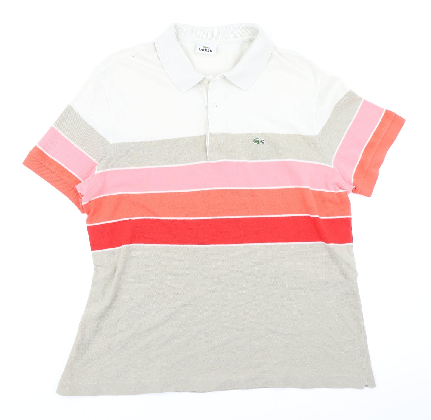 Lacoste Mens Brown Colourblock   Polo Size 2XL