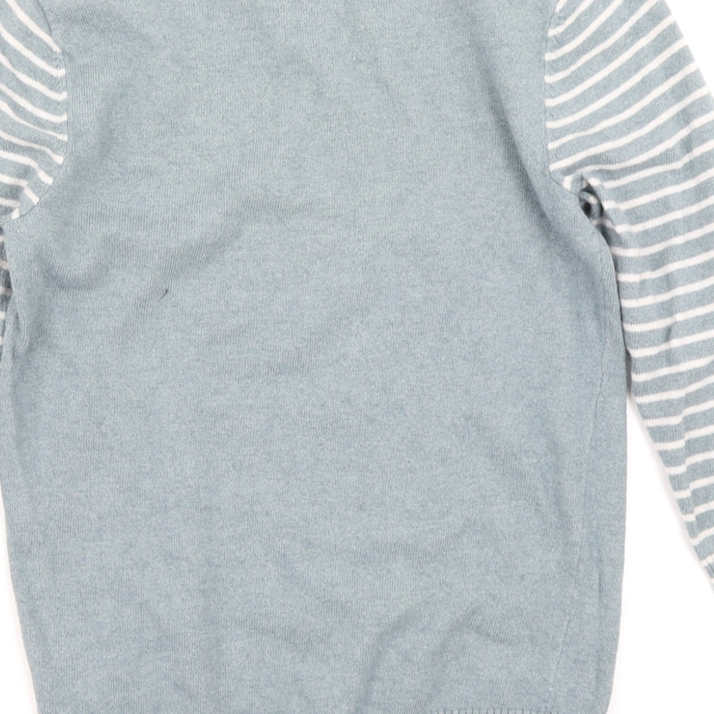 Monsoon Womens Blue Striped Knit Pullover Jumper Size S