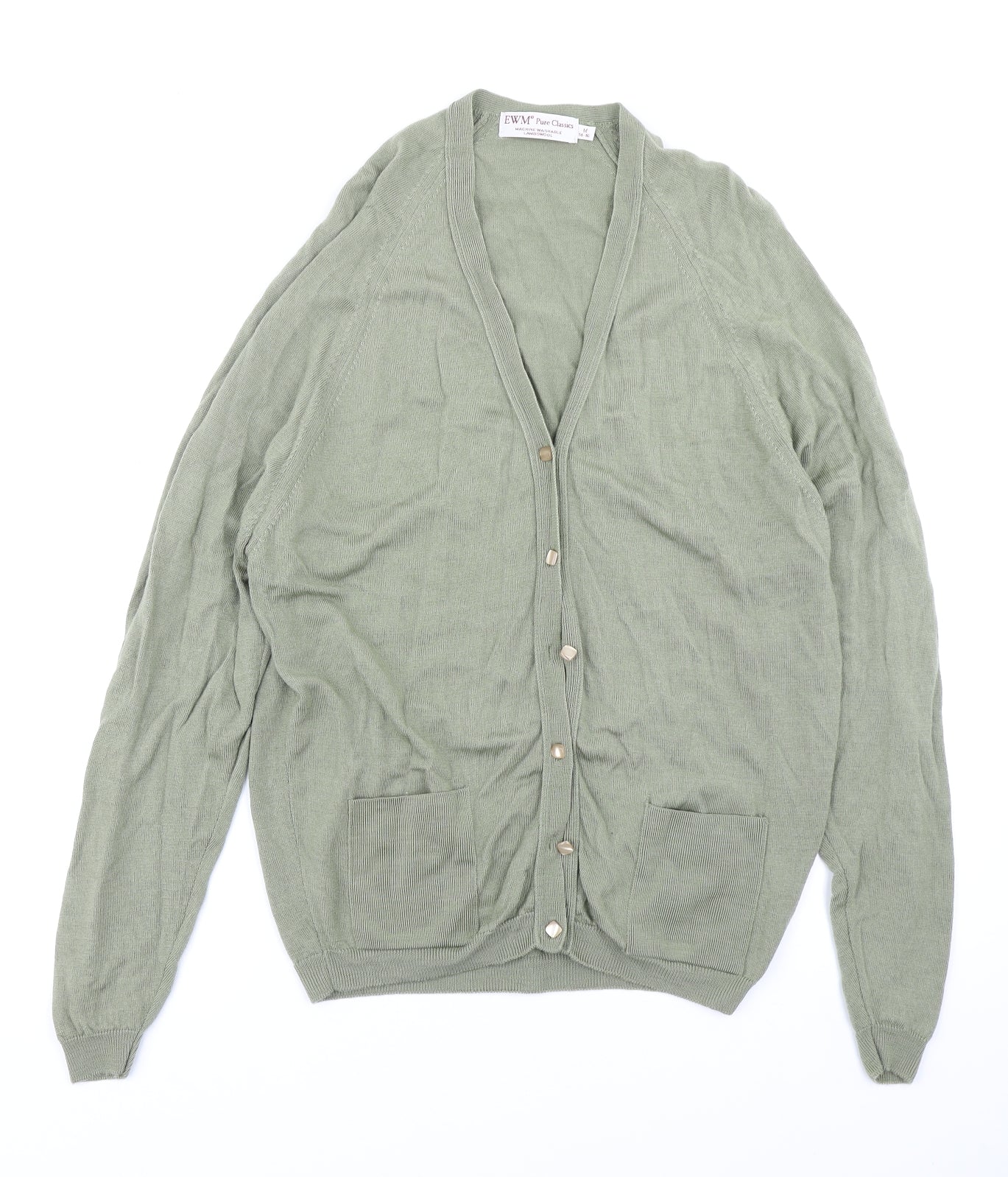 EWM Womens Green  Knit Cardigan Jumper Size M