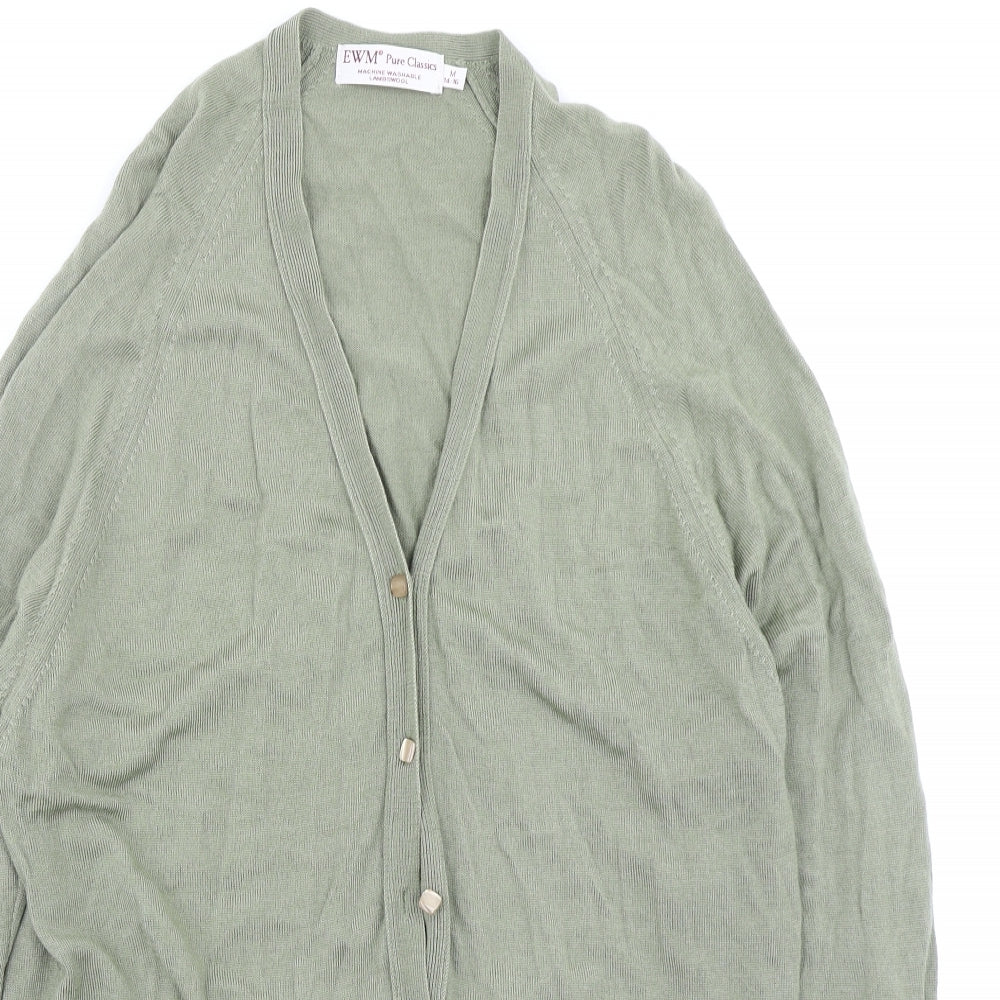 EWM Womens Green  Knit Cardigan Jumper Size M