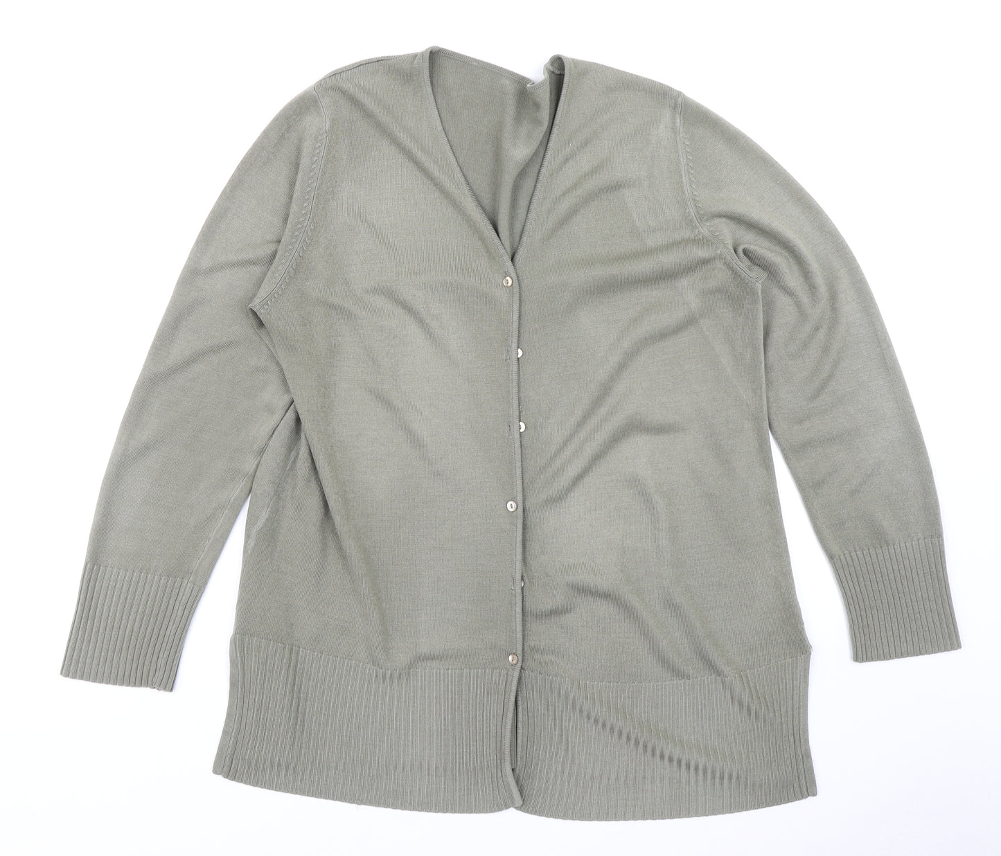 BHS Womens Green  Knit Cardigan Jumper Size 16