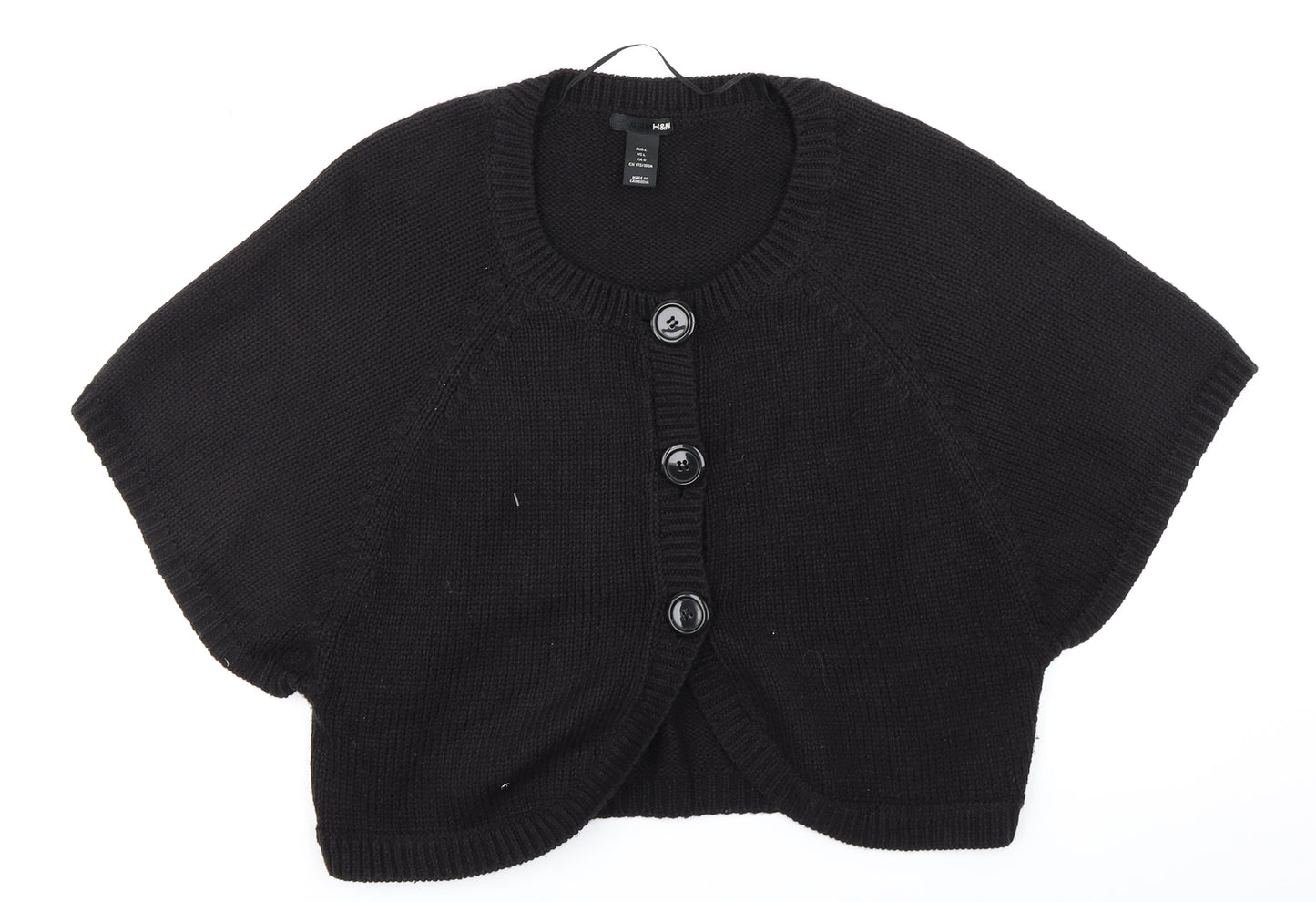 H&M Womens Black  Knit Cardigan Jumper Size L