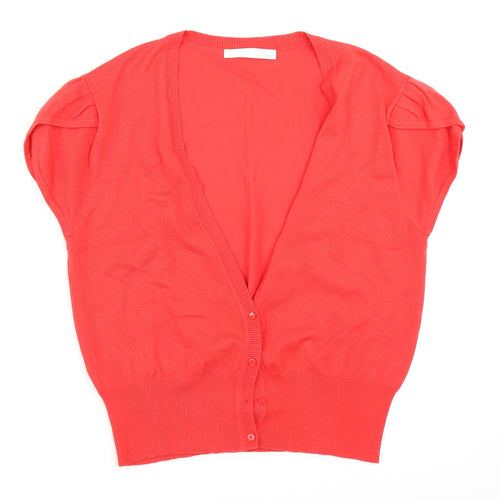 AMARANTO Womens Red  Knit Cardigan Jumper Size 14