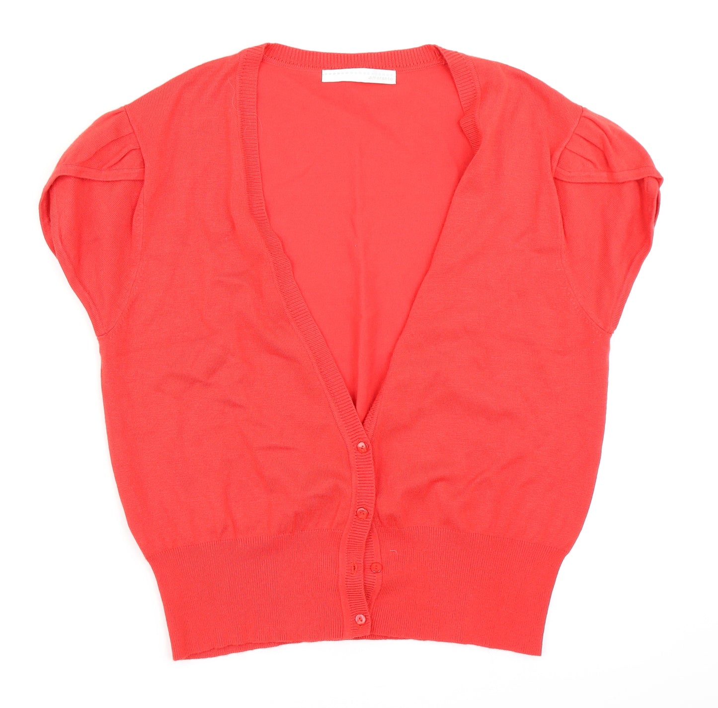 AMARANTO Womens Red  Knit Cardigan Jumper Size 14