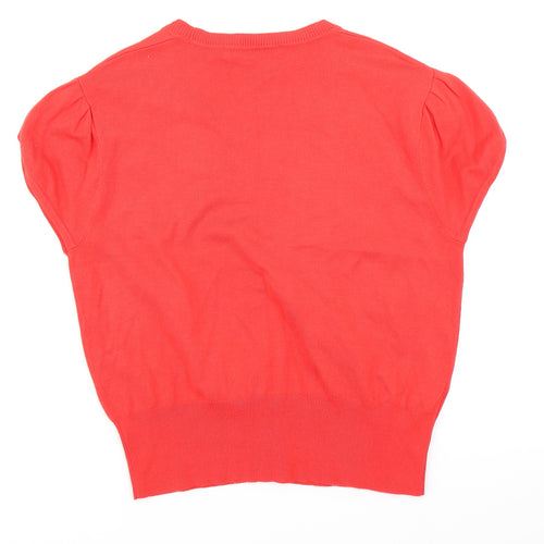 AMARANTO Womens Red  Knit Cardigan Jumper Size 14
