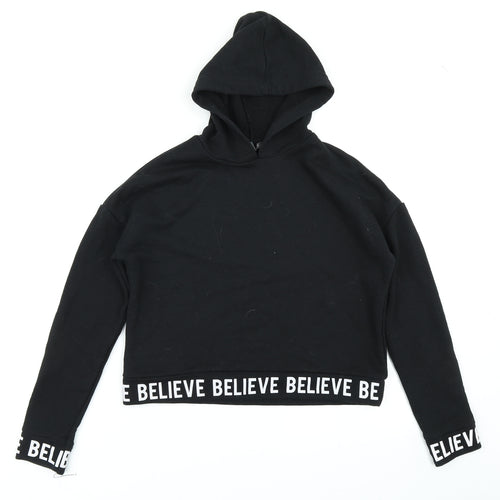 Primark Girls Black   Pullover Hoodie Size 11-12 Years