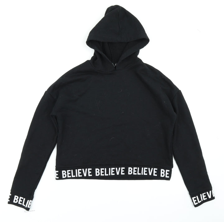 Primark Girls Black   Pullover Hoodie Size 11-12 Years