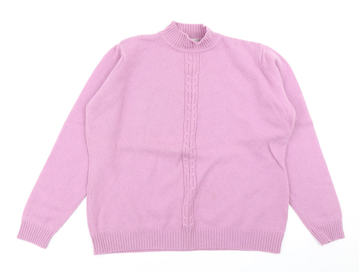 EWM Womens Pink Knit Pullover Jumper Size L